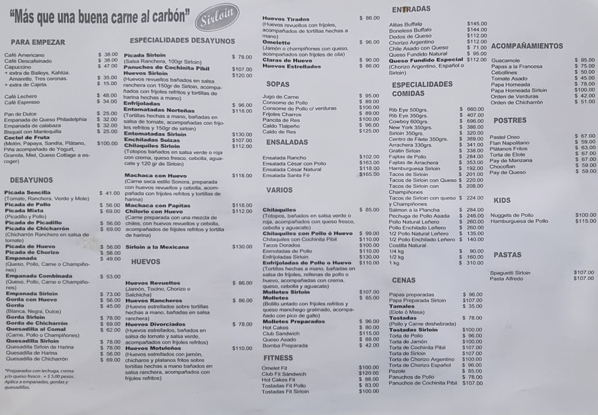 Sirloin Restaurante Menu - Image 4