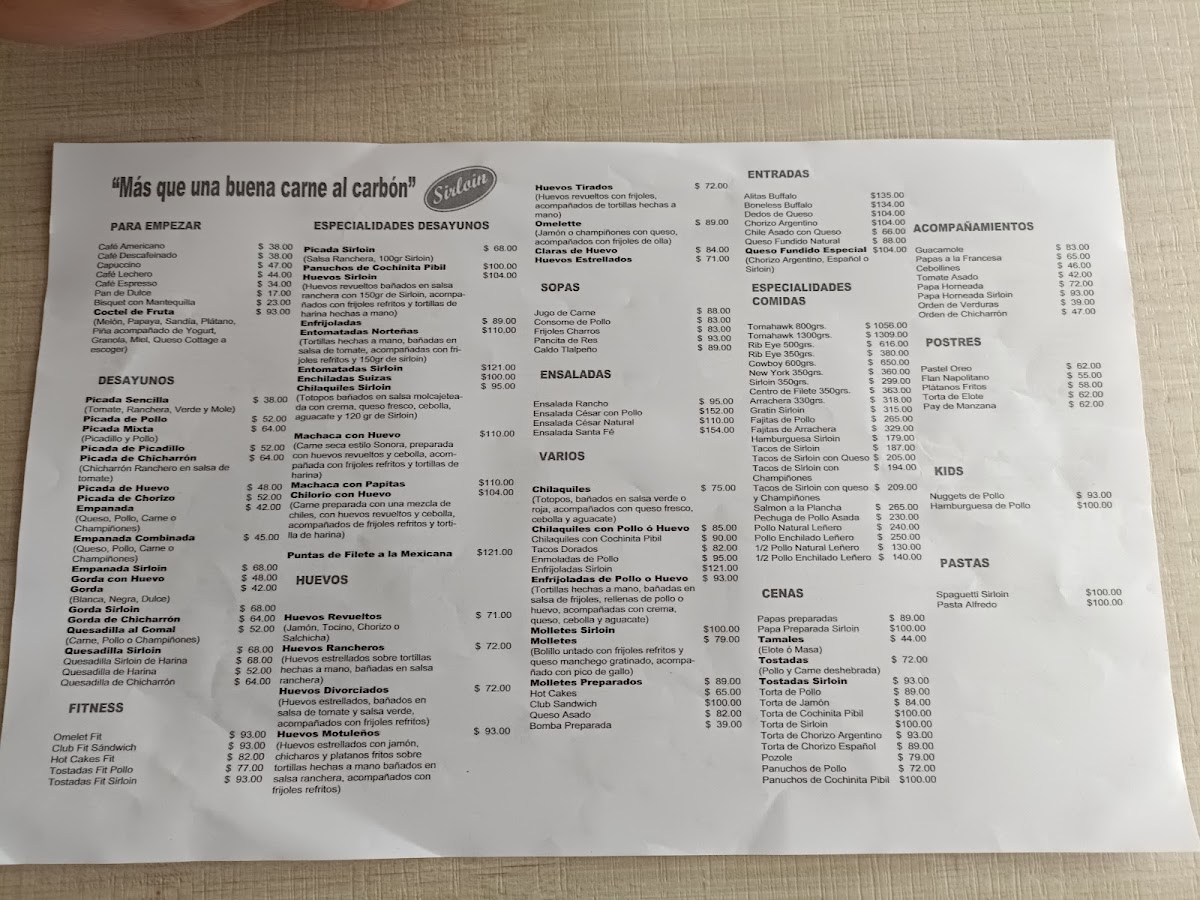 Sirloin Restaurante Menu - Image 5