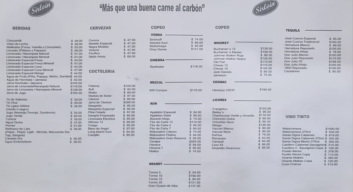Sirloin Restaurante Menu - Image 6